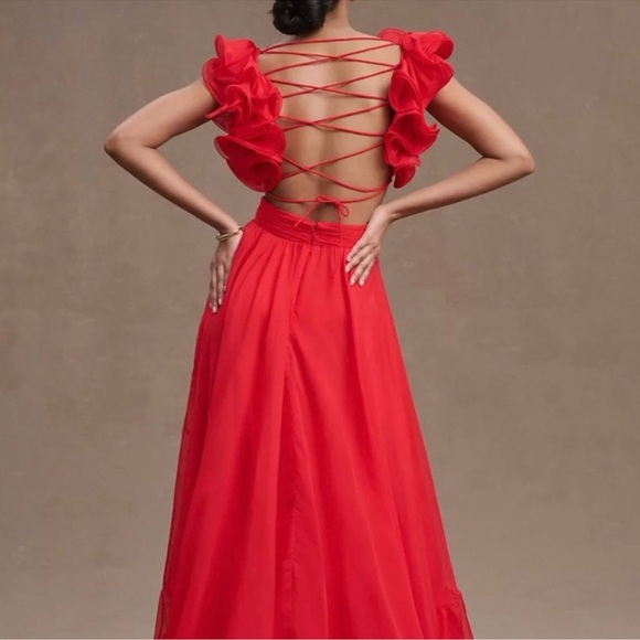 Mac Duggal  Rosette chiffon Empire waist gown - Picture 3 of 9